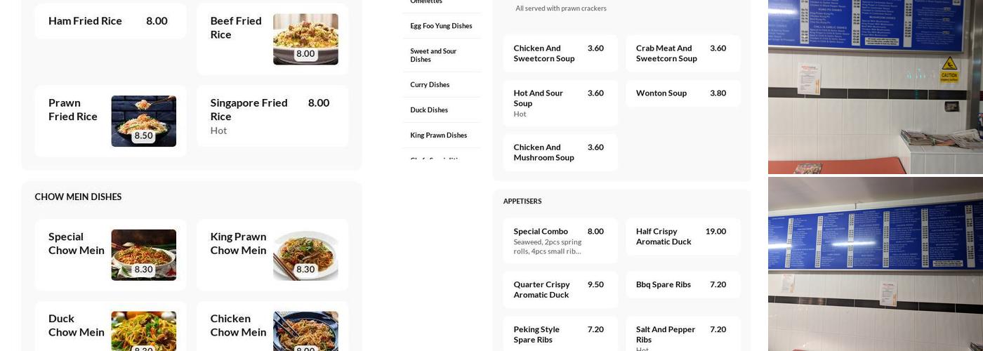 Orchid Chinese Takeaway Menu