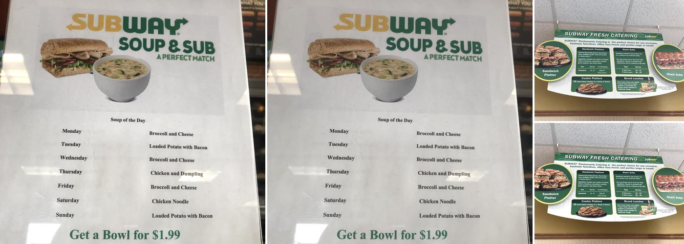 Subway Menu