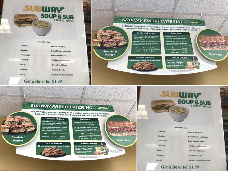 Subway Menu