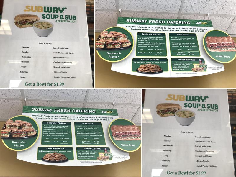 Subway Menu