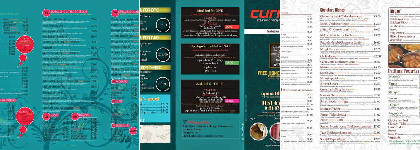 CURRIES Indian and Bangladeshi Take Away Menu