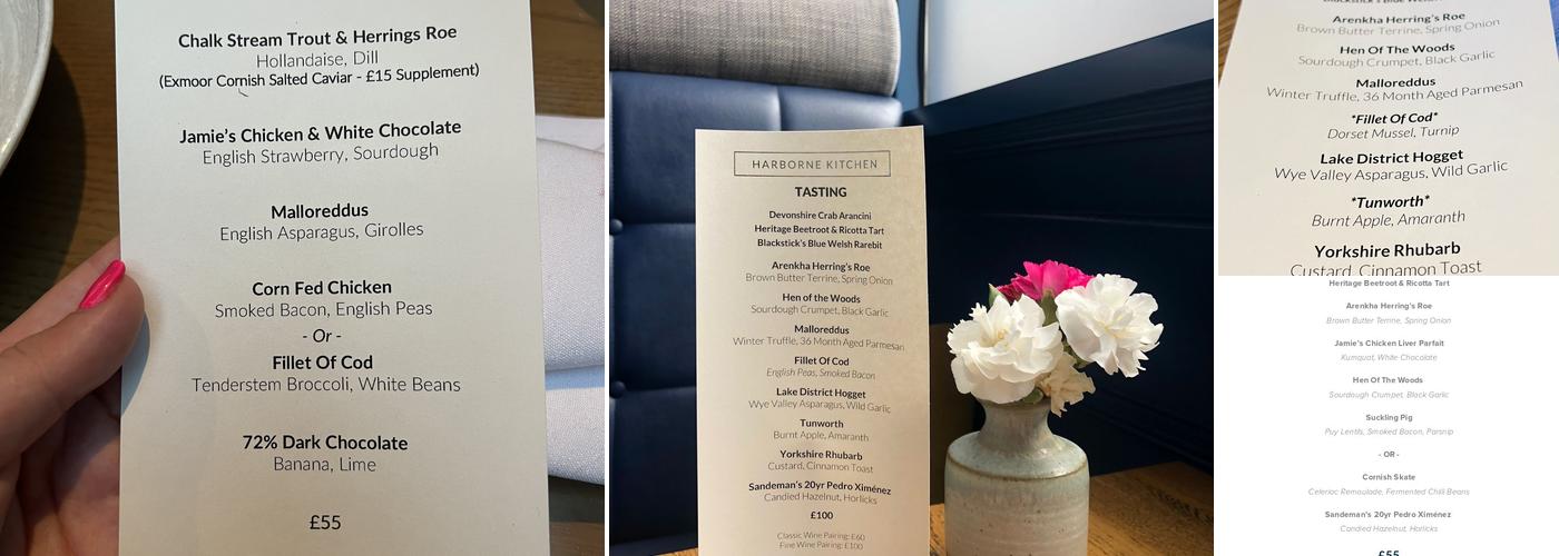 Harborne Kitchen Menu