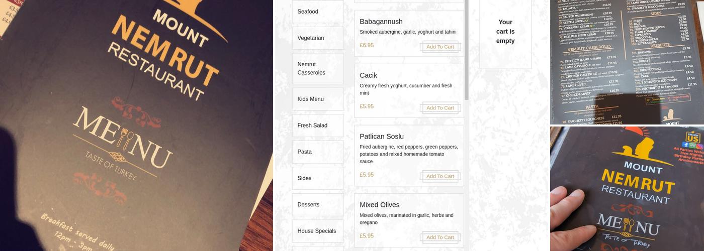 Mount Nemrut Turkish Restaurant Menu