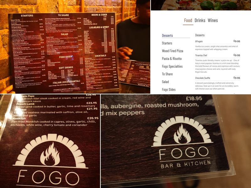 Fogo Bar & Kitchen Menu