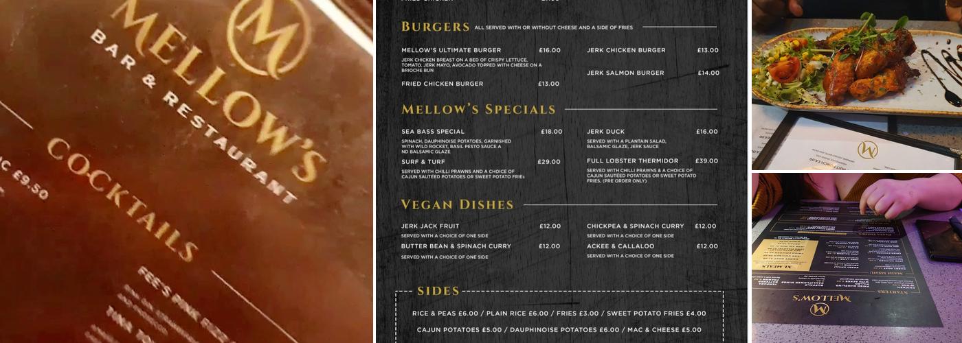 Mellow's Bar & Restaurant Menu