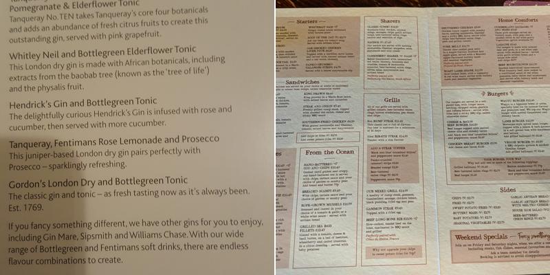 Bell Harborne Menu