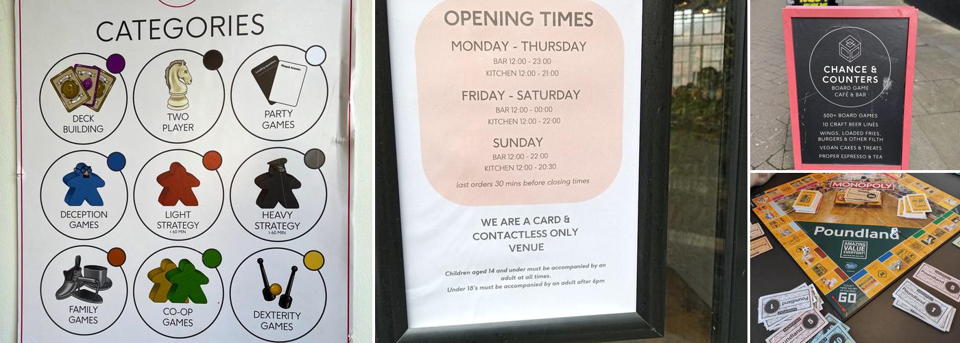 Chance & Counters - Board Game Café Menu