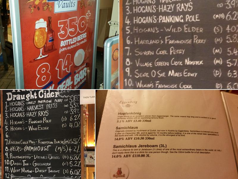 Post Office Vaults Menu