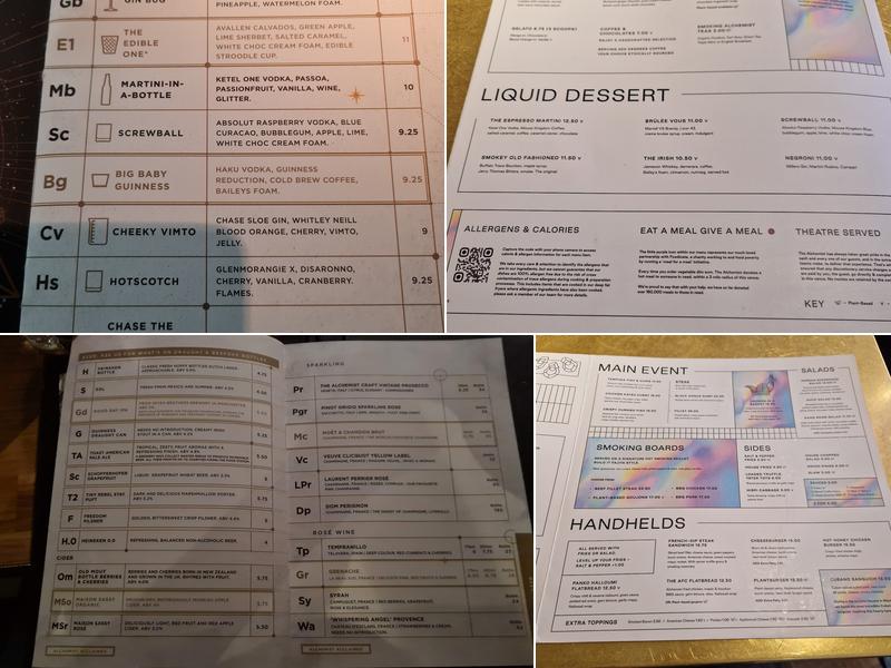 The Alchemist Brindleyplace Menu