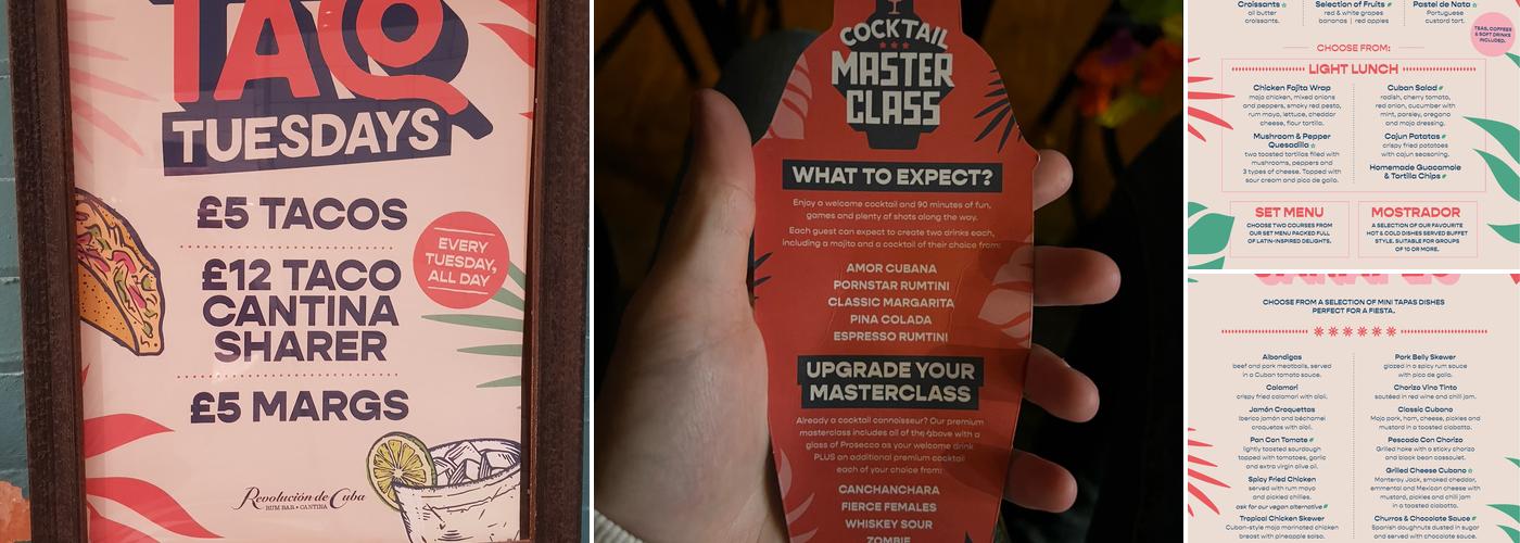 Revolución de Cuba Birmingham Menu