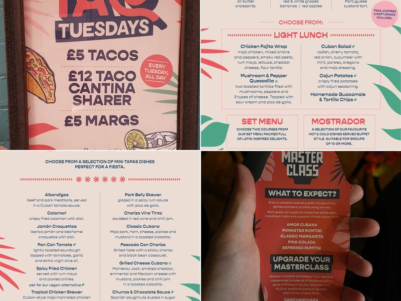 Revolución de Cuba Birmingham Menu