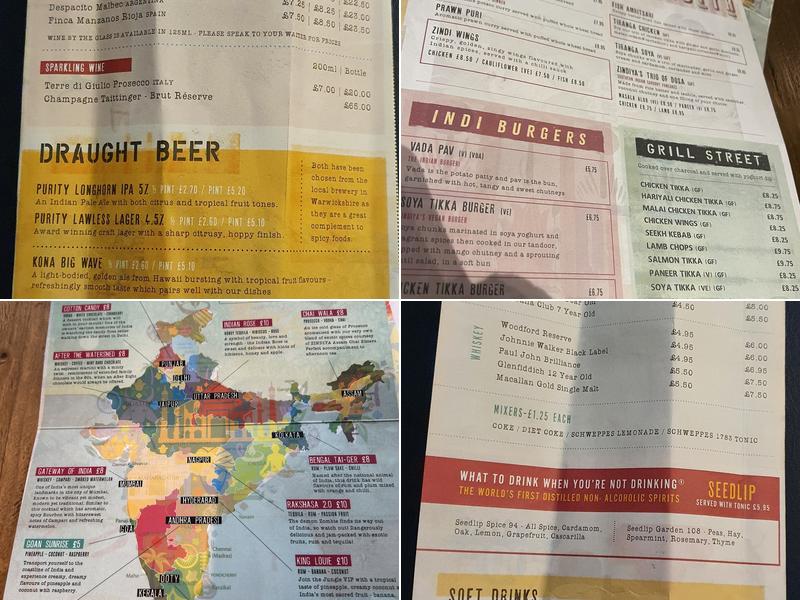 Zindiya Streatery & Bar Menu