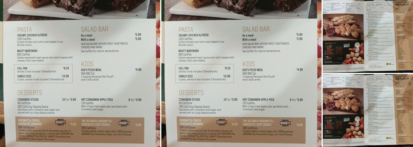 Pizza Hut Menu
