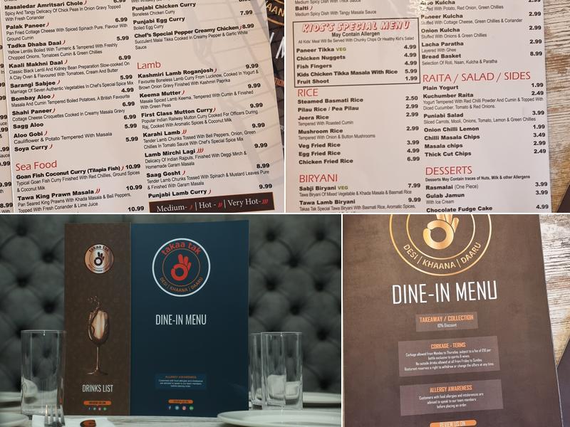 takaa tak, Oldbury Menu