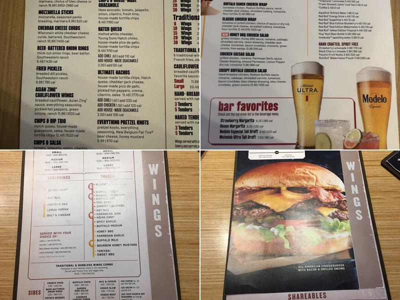 Buffalo Wild Wings Menu