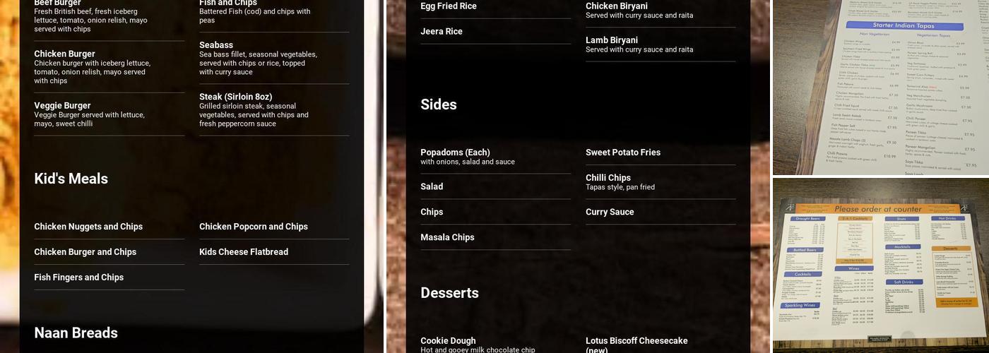 The New Talbot Quinton Menu