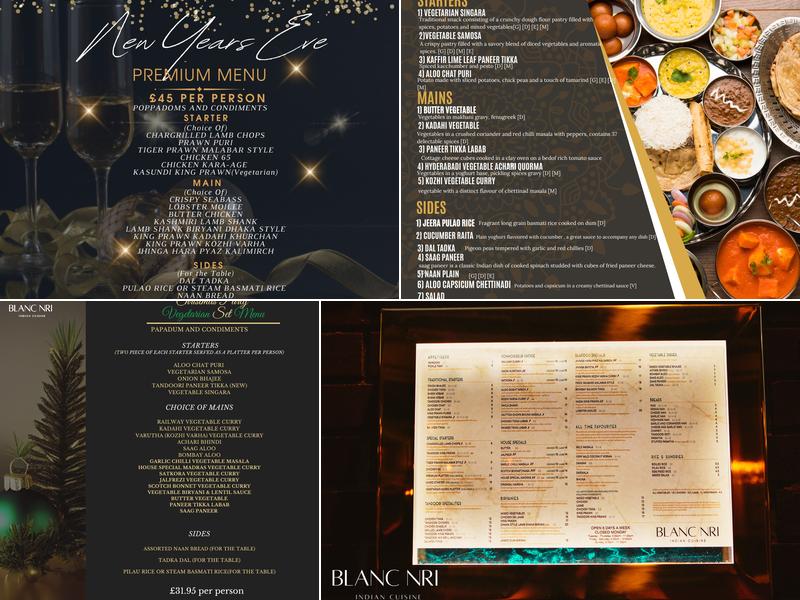 BLANC NRI Birmingham Indian Cuisine Menu