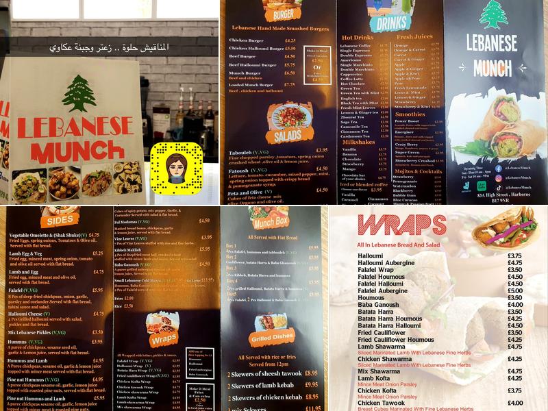 Lebanese Munch Menu