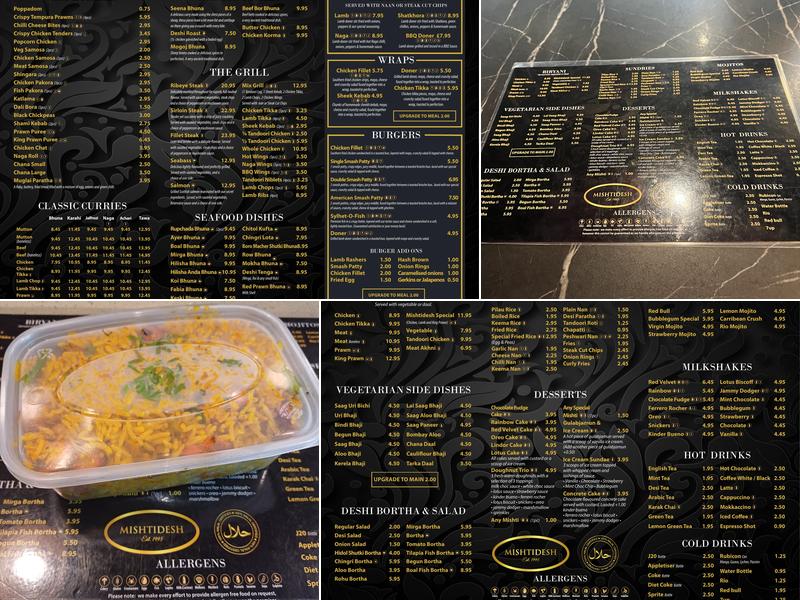 Mishtidesh Ltd Menu