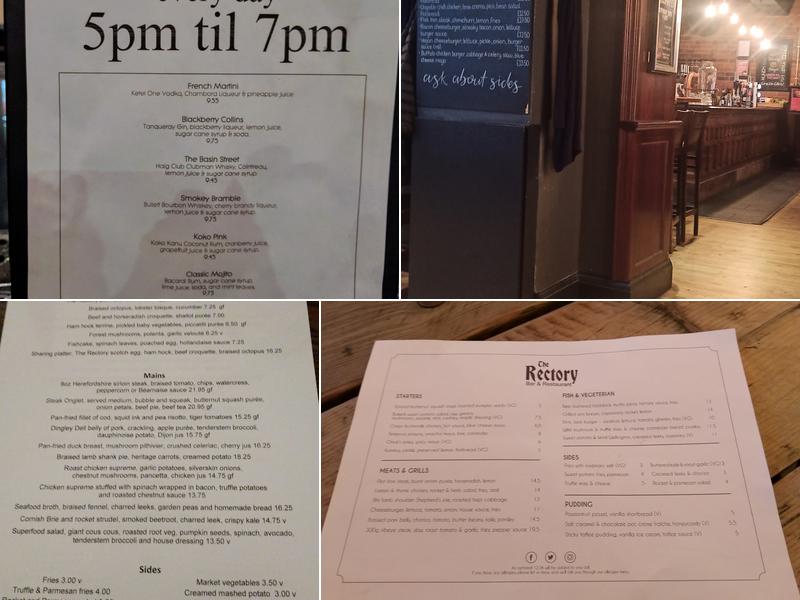 The Rectory & 180 Club Menu