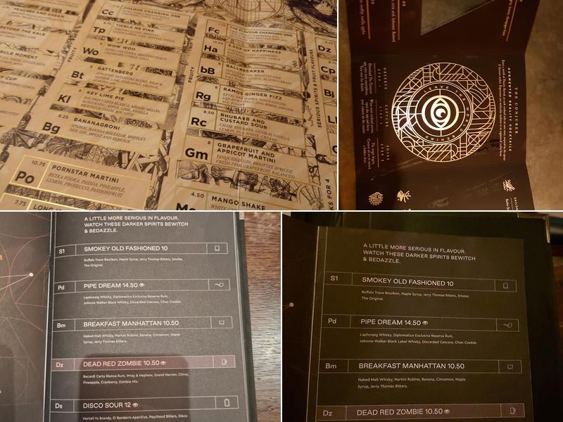 The Alchemist Colmore Row Menu