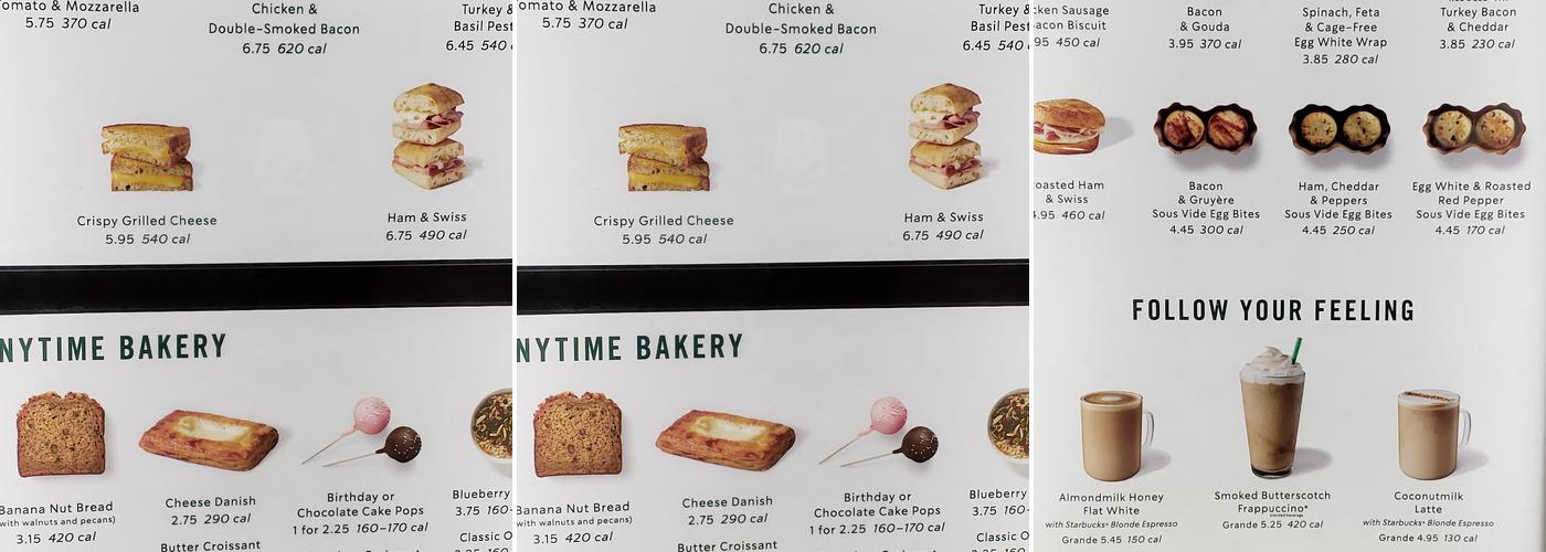 Starbucks Menu