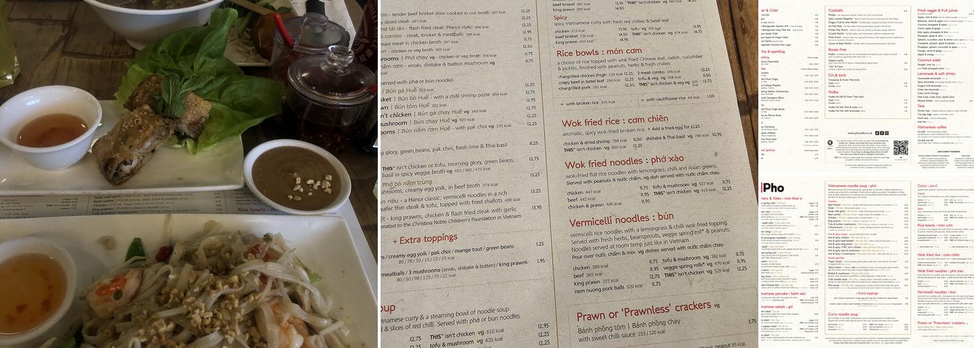 Pho Menu