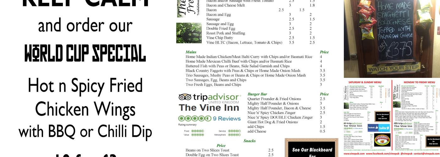 The Vine Inn Menu
