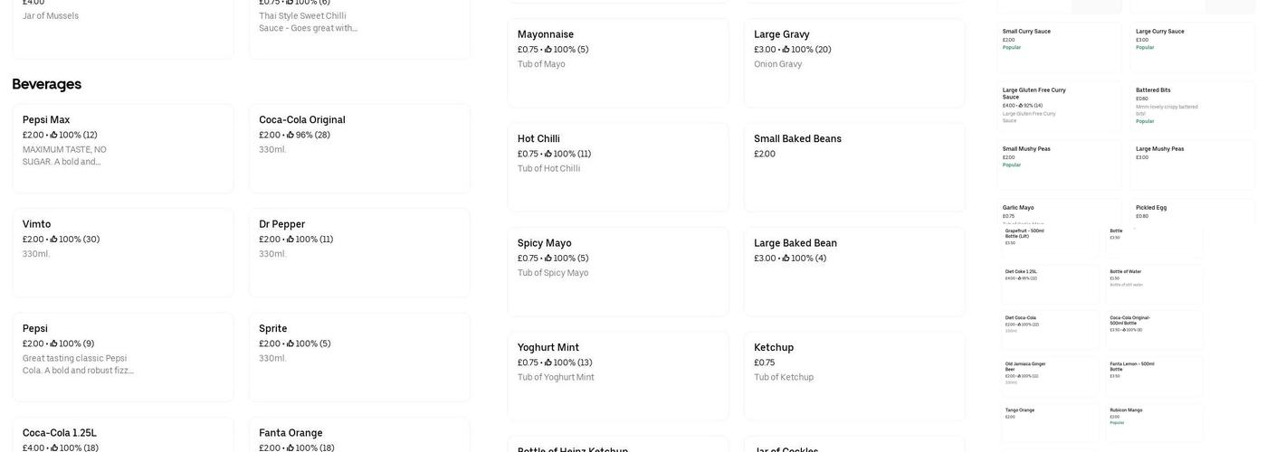 Harborne Fish Bar Menu