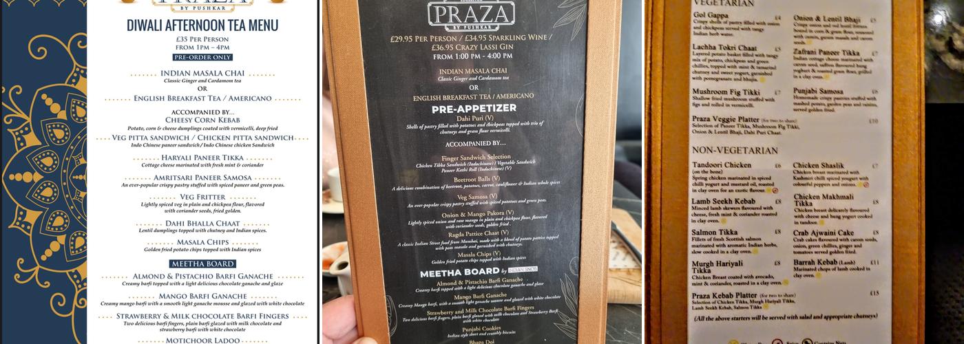 Praza Edgbaston Menu
