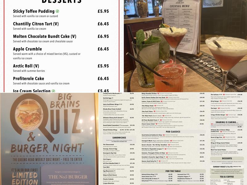 The Queens Head Menu
