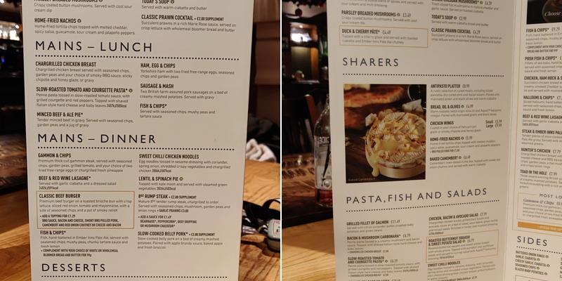 The Country Girl Menu