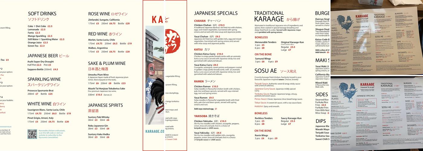 Karaage Menu