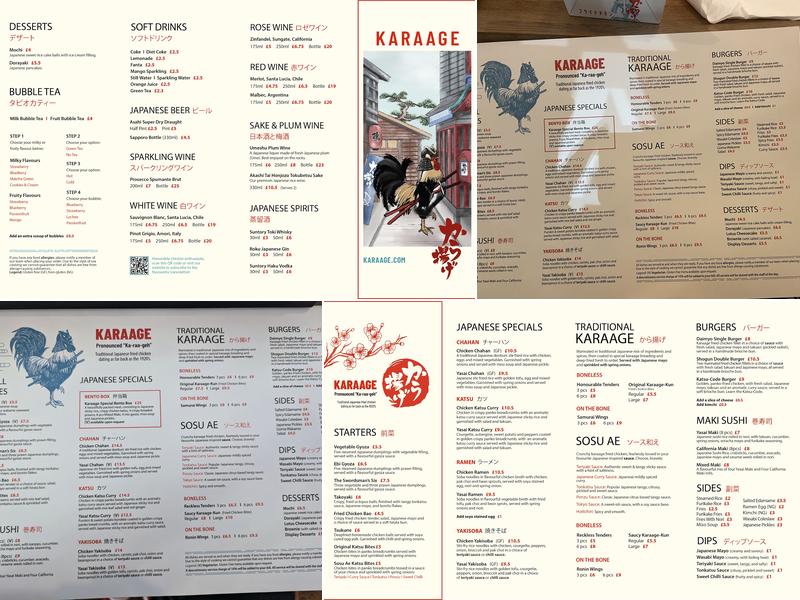 Karaage Menu
