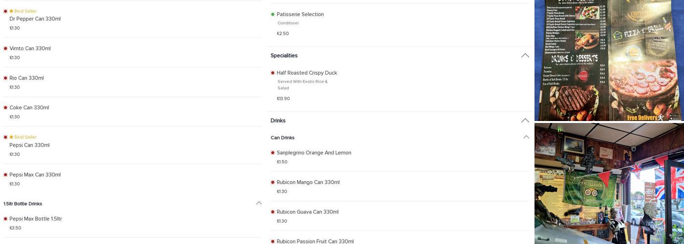 Sentinos Pizza & Grill Menu