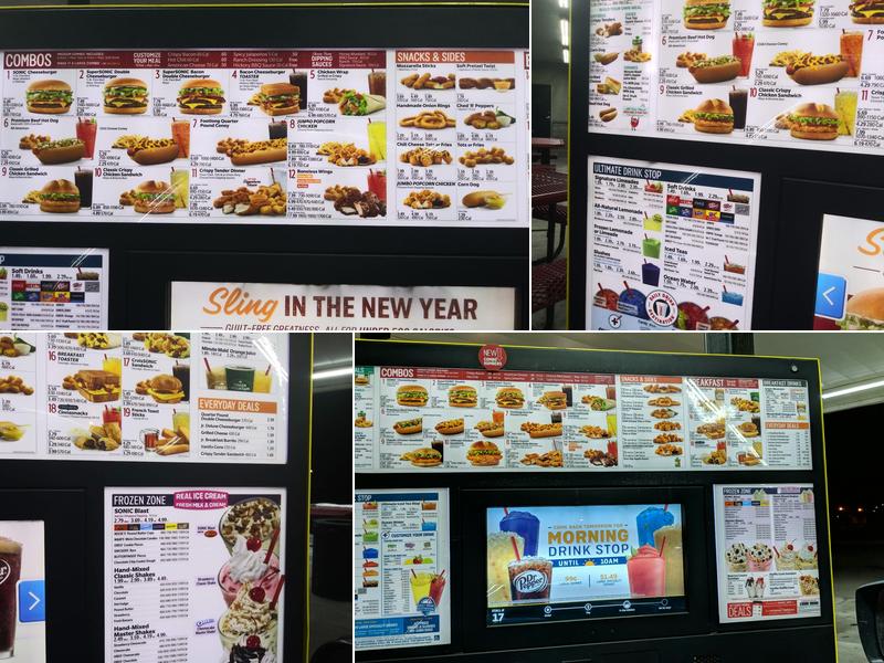 Sonic Drive-In Menu
