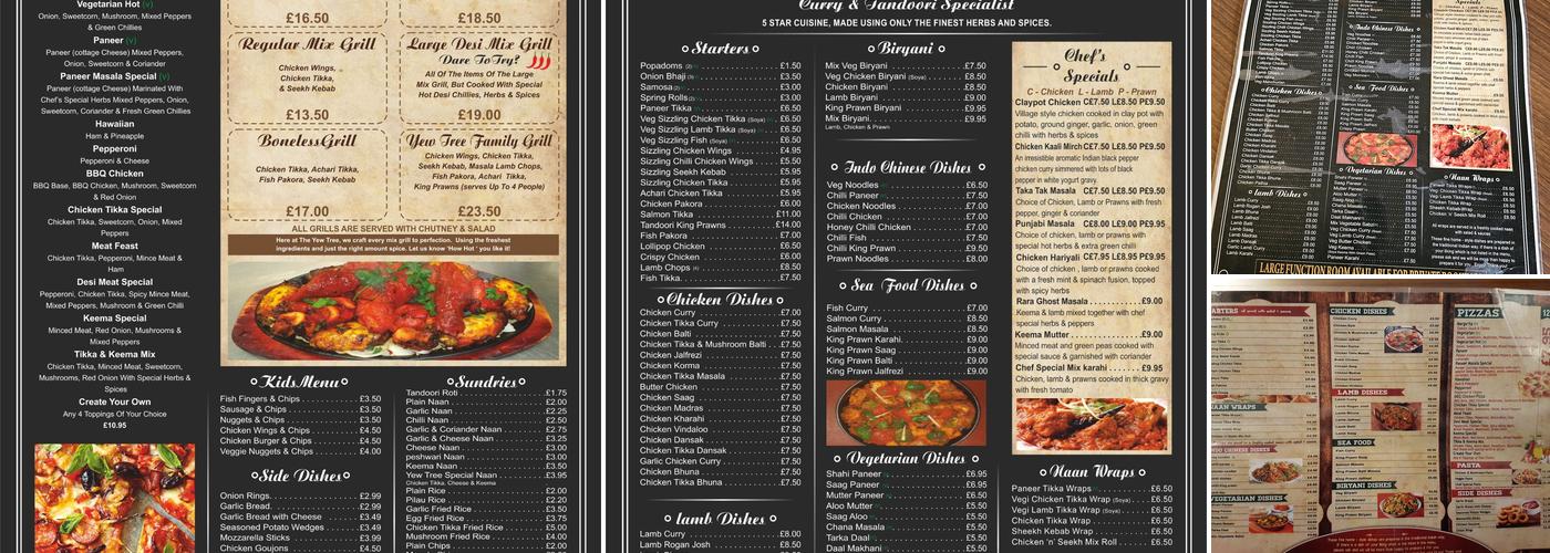 The Yew Tree - West Bromwich Menu