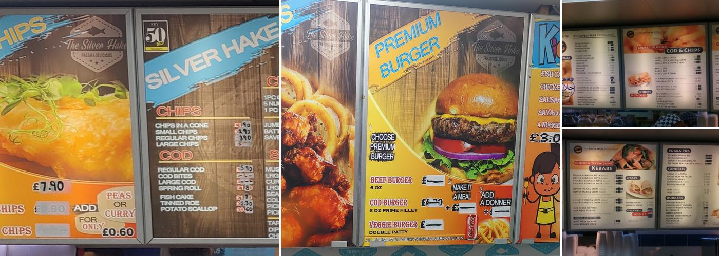 The Silver Hake Fish Bar Menu