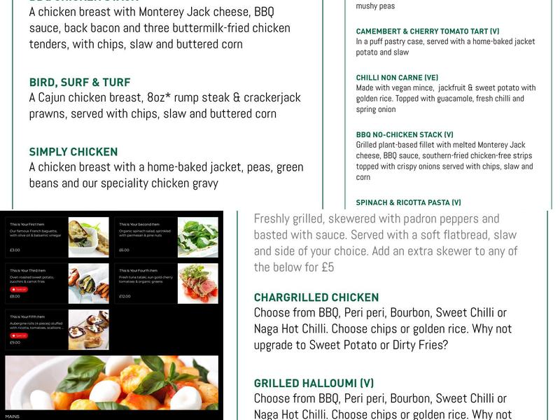 The Arden Oak Menu