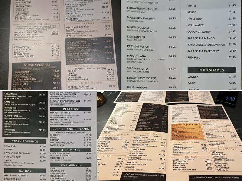 Grillz Steaks & Desserts Menu