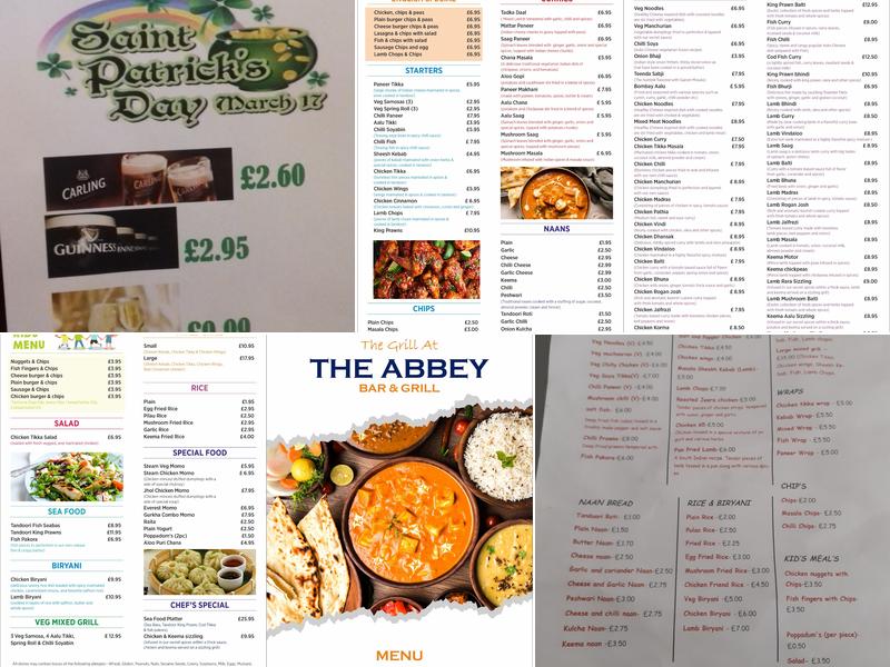 The Grill at The Abbey Menu