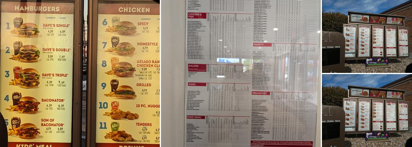 Wendy's Menu