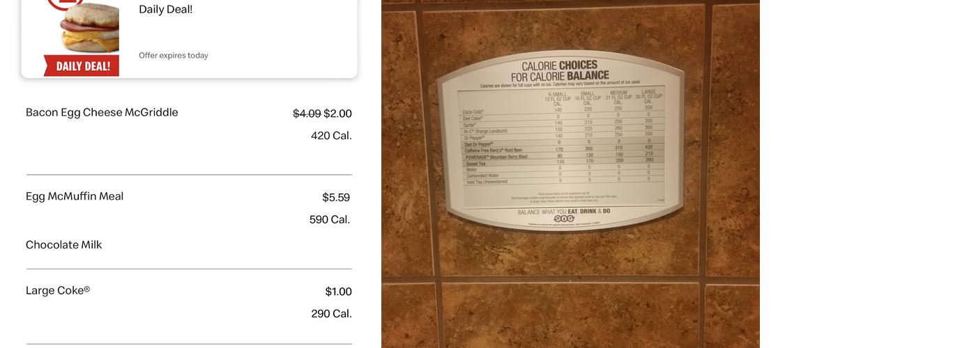 McDonald's Menu