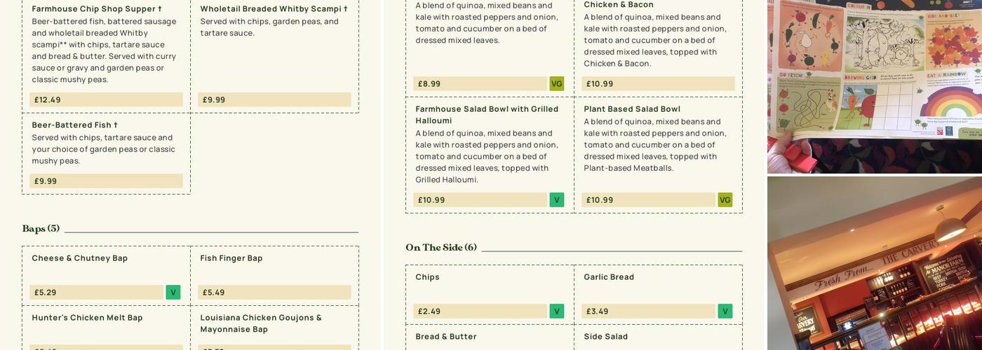 Manor Farm - Dining & Carvery Menu