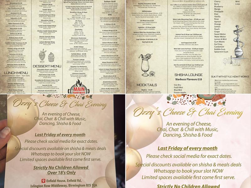 Sultan Lounge & Restaurant LTD Menu