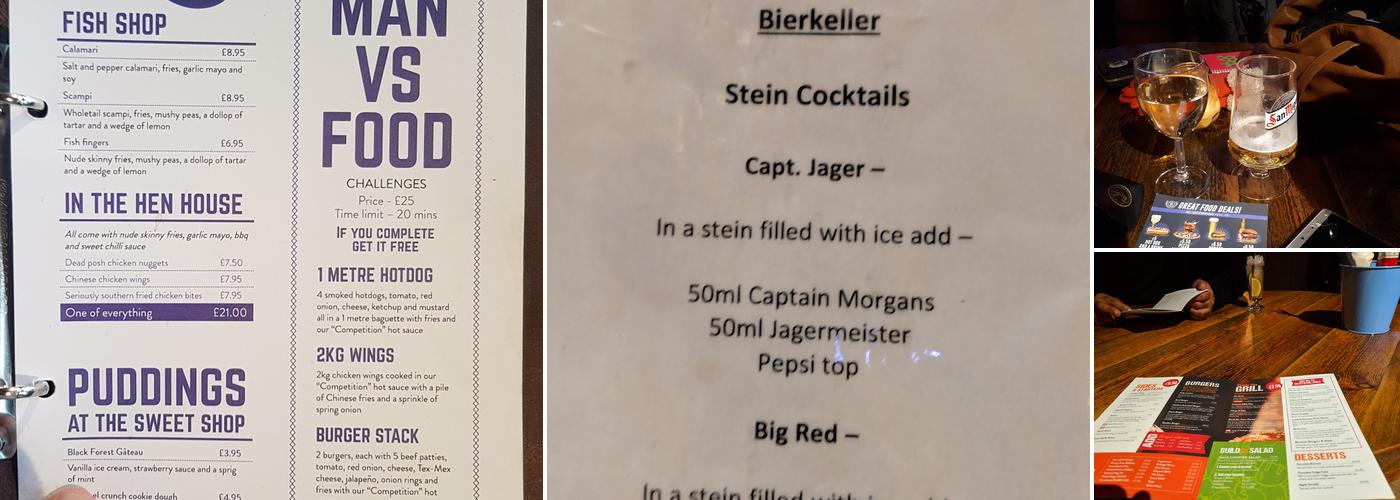 The Bierkeller Birmingham Menu