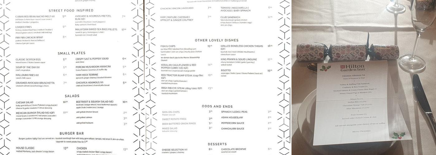 Recess at Brindleyplace Menu