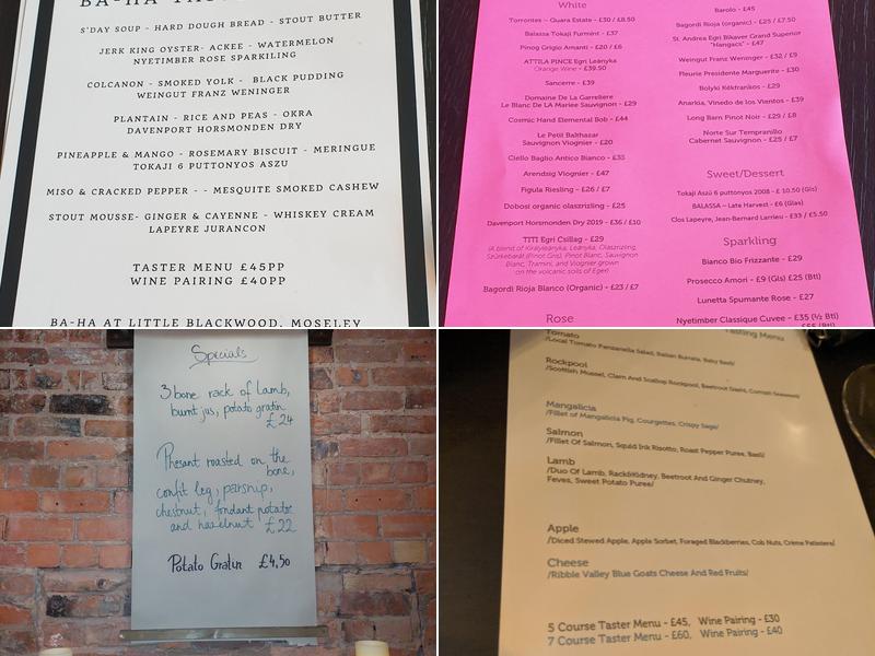 Little Blackwood Menu