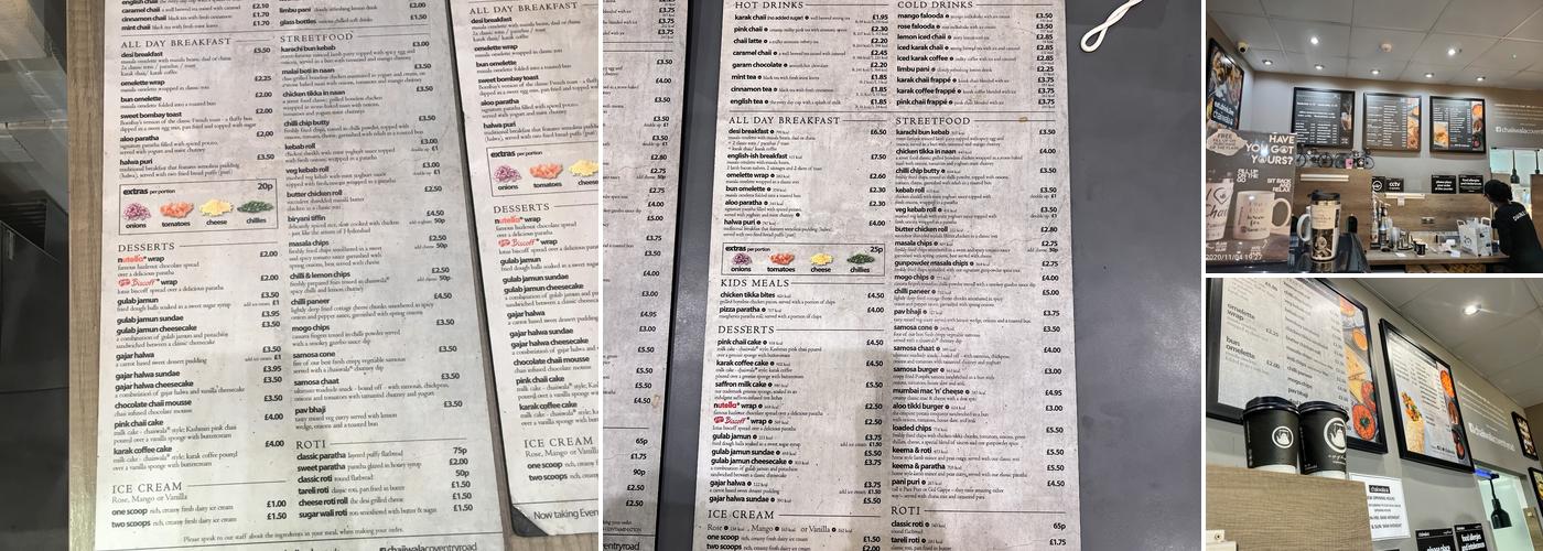 chaiiwala Coventry Road Menu