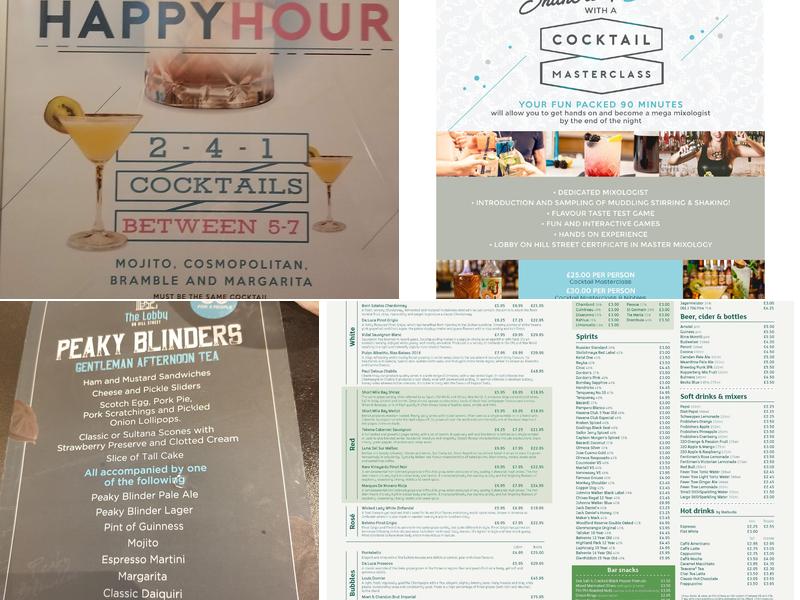 Lobby on Hill Street Menu